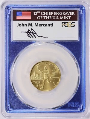 1995-W XXVI Olympiad Torch Runner Gold $5 PCGS MS-70 Mercanti POP 35 - Image 1 of 4