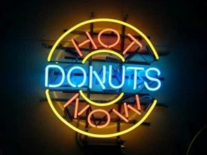 24"x24"Hot Donuts Now Neon Sign Light Cake Store Wall Hanging Handcraft Artwork - Picture 1 of 1