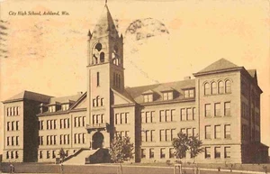 City High School Ashland Wisconsin 1909 postcard - Imagen 1 de 2