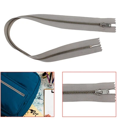 Cerniera Nylon Con Chiusura A Zip Grigia Alta Qualità 15 Pollici Colore Argento - Immagine 1 di 4