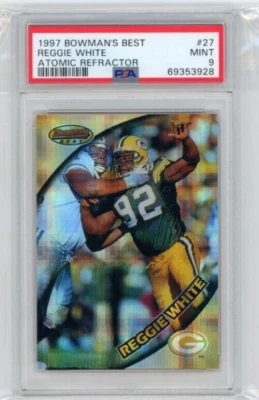1997 Bowman's Best Atomic Refractor #27 Reggie White PSA 9 - Image 1 of 2