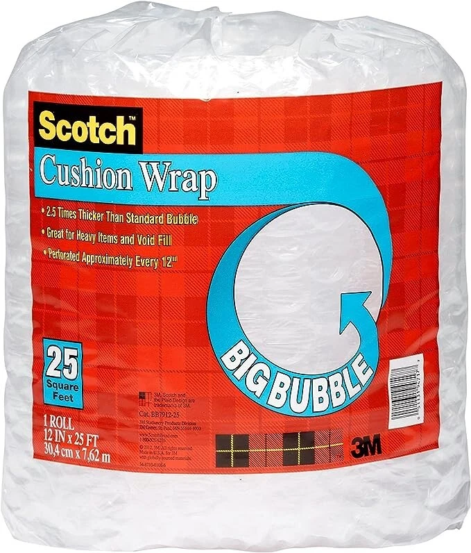Scotch Big Bubble Cushion Wrap, 12 in x 25 ft., 1 Roll/Pack - Image 1 of 4