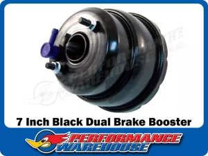 Black 7 Inch Dual Diaphragm Power Brake Booster Street Rod Hot Rod - Bild 1 von 2