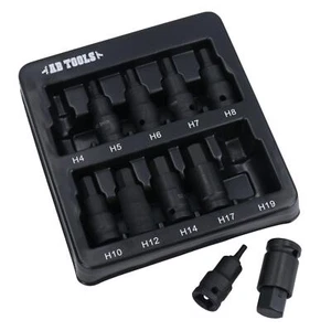 Metric Impacted Short Stubby Hex Allen Key Sockets 1/2" Drive 4 – 19mm 10pc - Picture 1 of 6