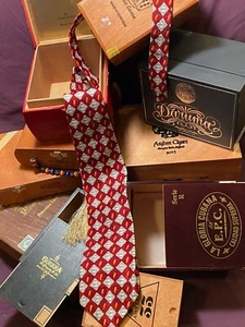 TABASCO Company Tie Silk Checkerboard Red White Hot Peppers McIlhenny Co Branded - Picture 1 of 3