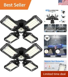Ultra Bright 12000 Lumens LED Garage Lights - 4+1 Deformable Panels (2-Pack) - Picture 1 of 9