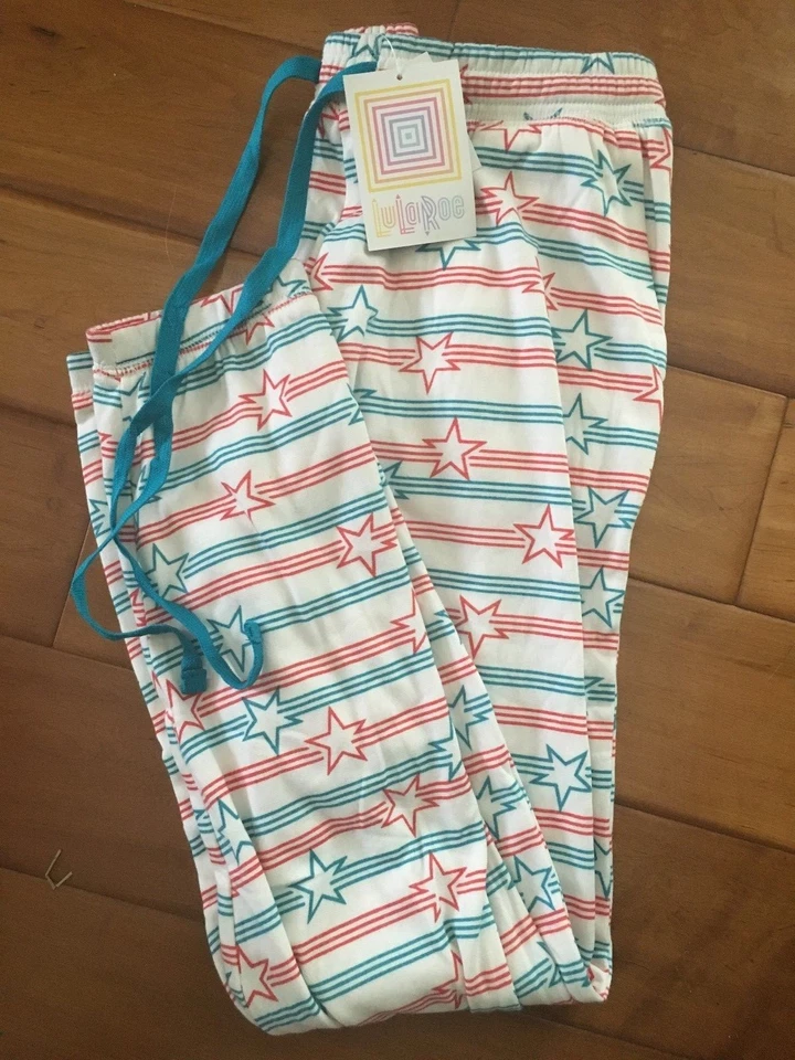 Lularoe White Red Blue Stars Jax New - Image 1 of 1