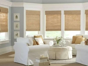 Bamboo Roller Blind Window curtain dressing Hanging Sunshade Natural 10 Sizes UK - Picture 1 of 48