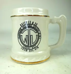 Vecchia tazza telefono WTU lavoratori sindacato di NJ locale 827 unità 15 e 23 IBEW AFL CIO - Foto 1 di 9