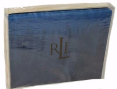 RALPH LAUREN Indigo Modern Blue Tie Dye Border FULL FLAT SHEET NEW 1ST QUALITY - Image 1 of 4