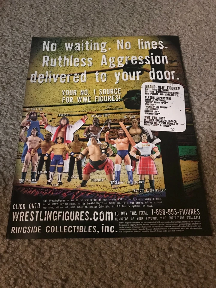 WWF JAKKS Agresión Despiadada Exclusivo Conjunto de Figuras SAKODA AKIO FUNAKI Anuncio Impreso  Foto 1 de 1