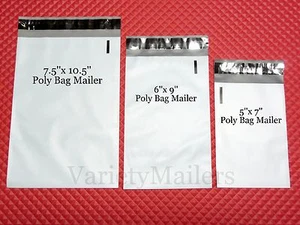 69 Poly Bag Mailer Variety Pack ~ 3 Small Sizes ~ Self-Sealing Envelope Bags - Picture 1 of 3