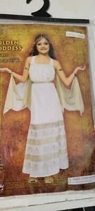 Golden Goddess Egyptian Cleopatra Costume for Girls sz Small 4-6 New Fun World - Picture 1 of 7