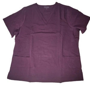 Mandala Scrubs Top Women's Plum Workwear Medical Polyester Size 2XL - Picture 1 of 6
