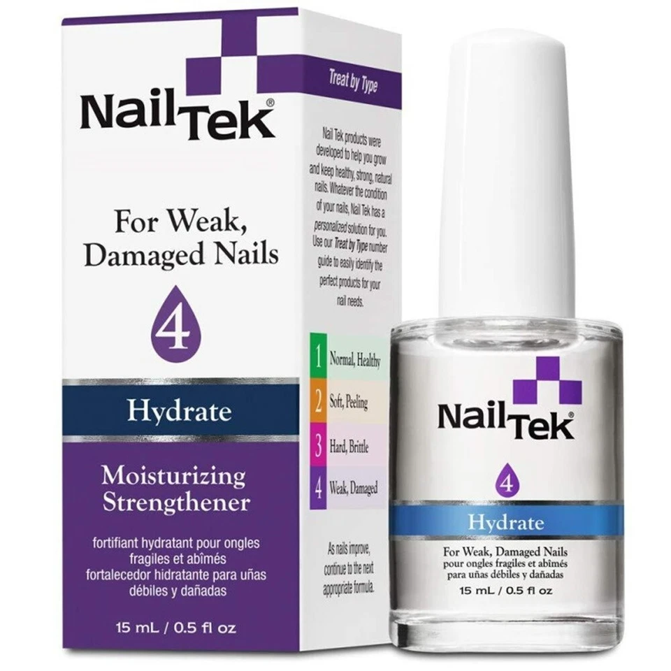Nail Tek 4 Hydrate 15ml ~ Moisturizing Strengthener For Weak, Damaged Nails ~