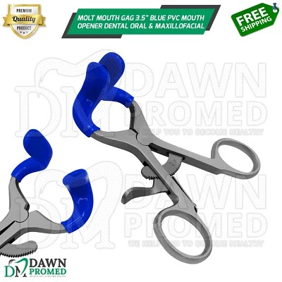 DAWNPROMED Molt Mouth Gag 3.5" Blue PVC Mouth Opener Dental Oral & Maxillofacial Instrument