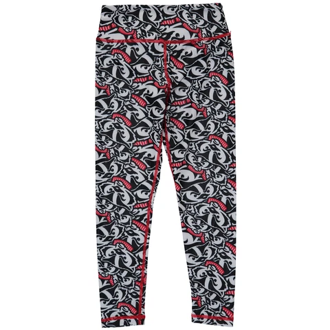 Girls Youth ZooZatz Red/White Wisconsin Badgers Stacked Mascot Leggings Cover
