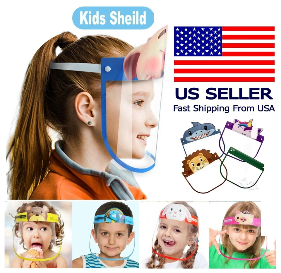 Kids Safety Full Face Shield Reusable Washable Face Mask Clear Protection Cover - Image 1 of 1