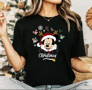 2024 Christmas unisex t-shirt,Night before Christmas party, Mickey Mouse - Picture 1 of 5