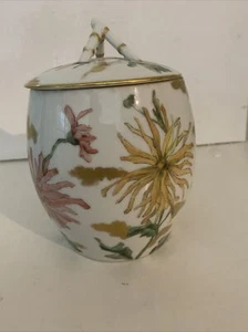 Antique T&V Tressemanes & Vogt LIMOGES Hand Painted Biscuit Jar - Picture 1 of 8
