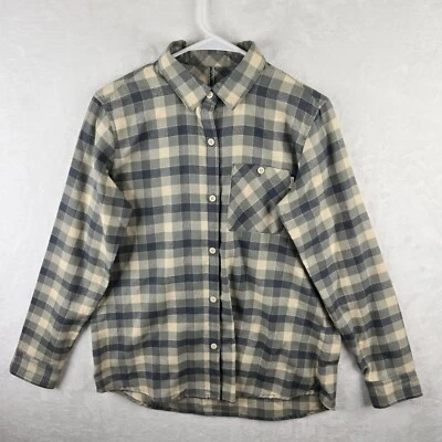 Burton Durable Goods Mens Long Sleeve Button Up Flannel Size S Green Blue Check - Image 1 of 4