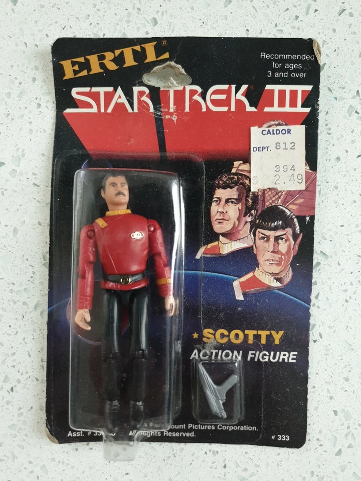 Rare Vintage Star Trek III Search for Spock Scotty Action Figure ERTL Toy Movie - Image 1 of 4