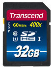 Transcend 32GB SDHC-Karte Class10 UHS-I Great for FullHD 400x PremiumQualität **