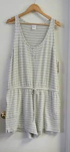 Stars Above Women's Sleepwear Romper Grey Stripe Super Soft Size XXL NWT - Picture 1 of 5