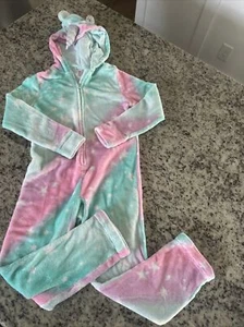 Justice One Piece Jumper Sleeper Pajamas Girls Size 10 Unicorn EUC - Picture 1 of 5