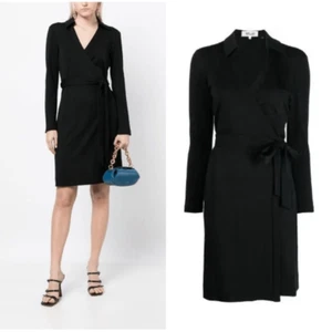 DVF Diane von Furstenberg Jeanne wrap dress in Black - Picture 1 of 10