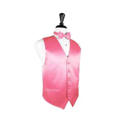 NEW Men's Bubblegum Pink Cardi Luxury Satin Vest Choice of Bows, Long Tie Hankie - Image 1 of 4