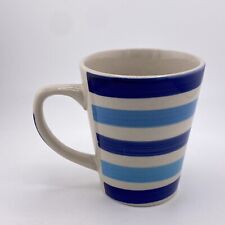 California Pantry CUP Shades of Blue Striped Coffee Mug EUC