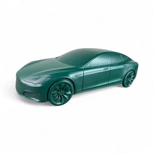 Tesla Model S Kunststoff Spritzguss Modellauto grün - Bild 1 von 11