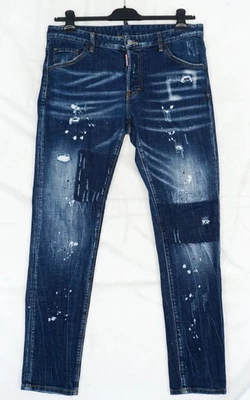 Jeans de mezclilla desgastados azules ajustados Dsquared2 W34 L30 - Imagen 1 de 4