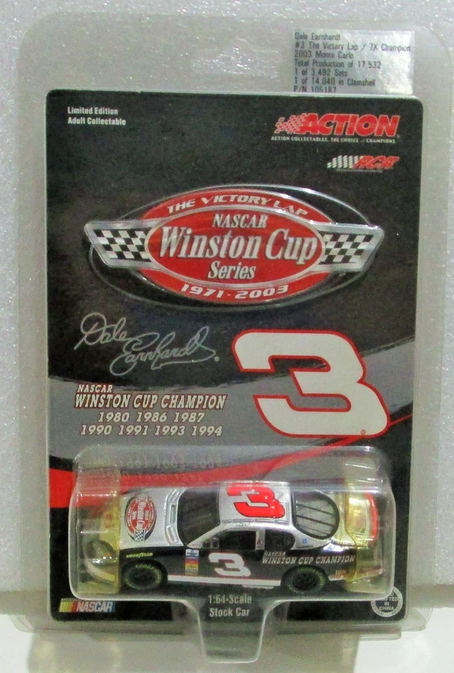 2003 1:64 victory lap #3 dale earnhardt sr 7x champion monte carlo black - Image 1 of 1
