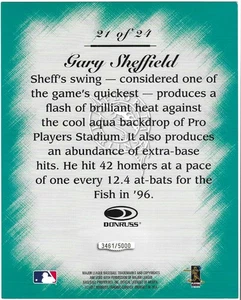 Gary Sheffield 1997 DONRUSS STUDIO MASTER STROKES 8X10 JUMBO CARD 21of24 Marlins - Picture 1 of 2