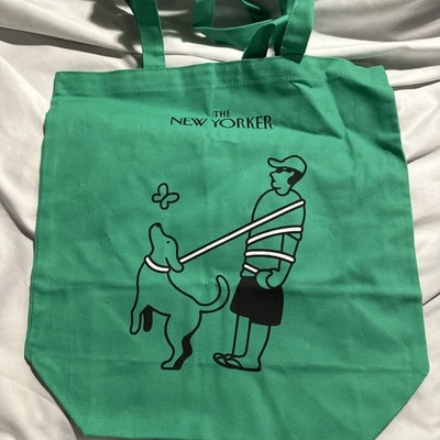 Super Rare The New Yorker limited-edition tote Laura Dirzyte green DOG Unused - Image 1 of 4