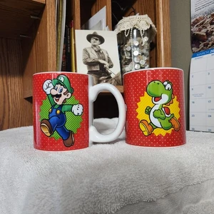 Nintendo Super Mario Luigi And Yoshi Coffee Mug Set Of 2 - Picture 1 of 6