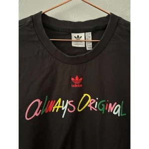 Adidas Always Original Graphic Trefoil Colorful Black Cotton T-Shirt, Sz 1X, EUC - Picture 1 of 11