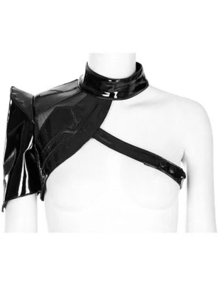Chaqueta Bolero Punk Rave Negra Gótica Cyberpunk Patente Un Brazo para Mujer XS/S Foto 1 de 4