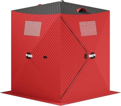 Pop-up Ice Fishing Tent Hub-Style Insulated Portable Ice Fishing Shelter + Bag - Image 1 of 4