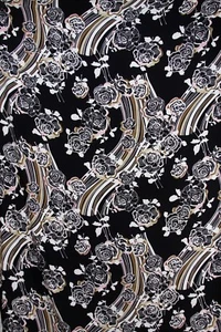 New Italian  flower pattern  100% silk fabric. Made in Italy - Picture 1 of 12