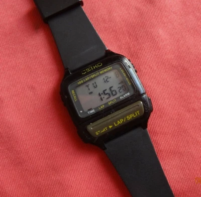 Reloj digital vintage SEIKO a721-4000 "100 vueltas/memoria dividida"/LCD Foto 1 de 4