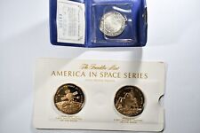 Space Series Apollo Bronze Proofs & Apollo 15 925 Silver Pendant 13.5g FE 99c NR