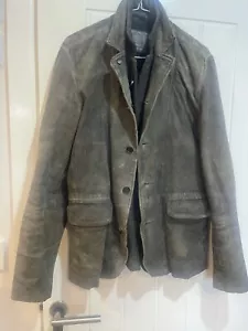 ALLSAINTS Survey Leather Jacket in Anthracite Grey Suede Blazer (S) - Picture 1 of 10