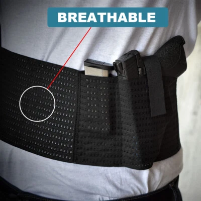 Tactical Belly Band Holster with Magazine Pouch Dual Holster for Carry 2 Guns - Image 1 of 4
