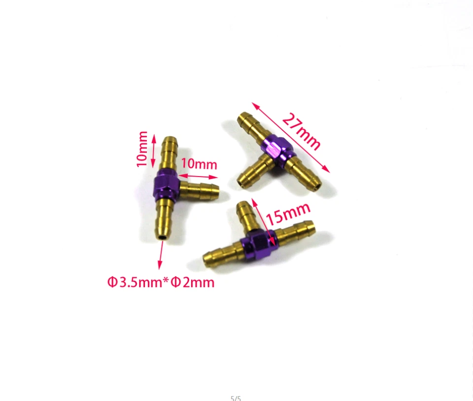 1PC Air Tee Connector Tubing Hose Joiner Y Junction Fit 3mm Air Tube RC Airplane - Image 1 of 1