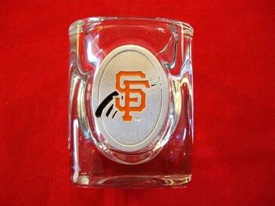 MLB S.F. Giants Shot Glass -Unique Square Officially Licensed w/Hologram Decal - Image 1 of 4