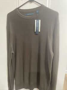 Perry Ellis Sweater Mens Size Large Pullover Kaki Green   Regular Fit NWT