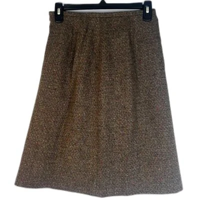 Evan Picone NWT VTG Tweed Aline Skirt Wool Silk Lined Size 4 Neutral Career - Image 1 of 4